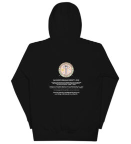 Unisex Hoodie with Design on Front + Prayer on Back